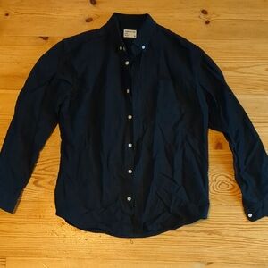 Frank And Oak Mens Black Oxford Shirt